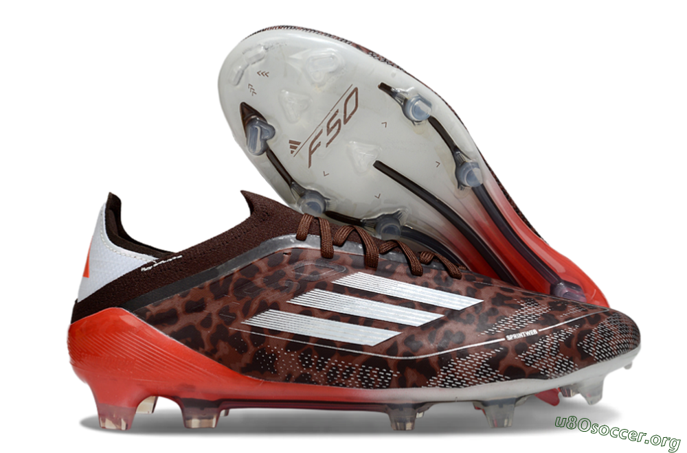 Adidas F50 Elite FG Football Boots - Leopard/Red/Silver 2