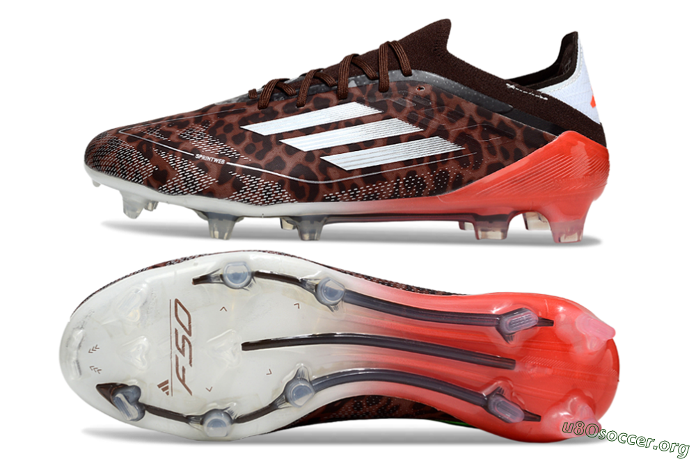 Adidas F50 Elite FG Football Boots - Leopard/Red/Silver 1