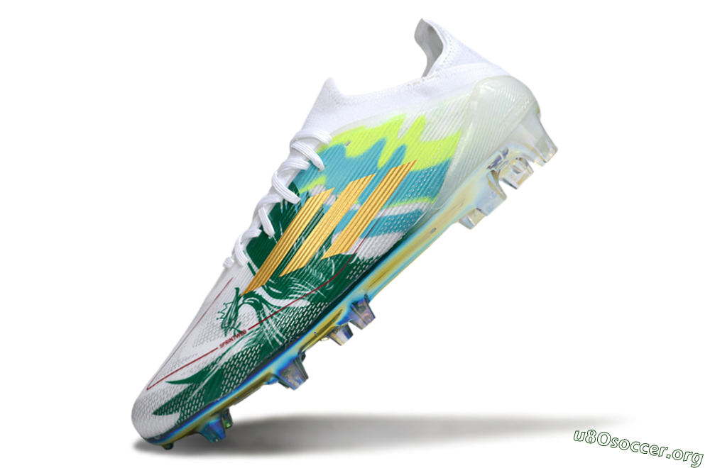 Adidas F50 Elite FG Football Boots - White/Green/Gold 5