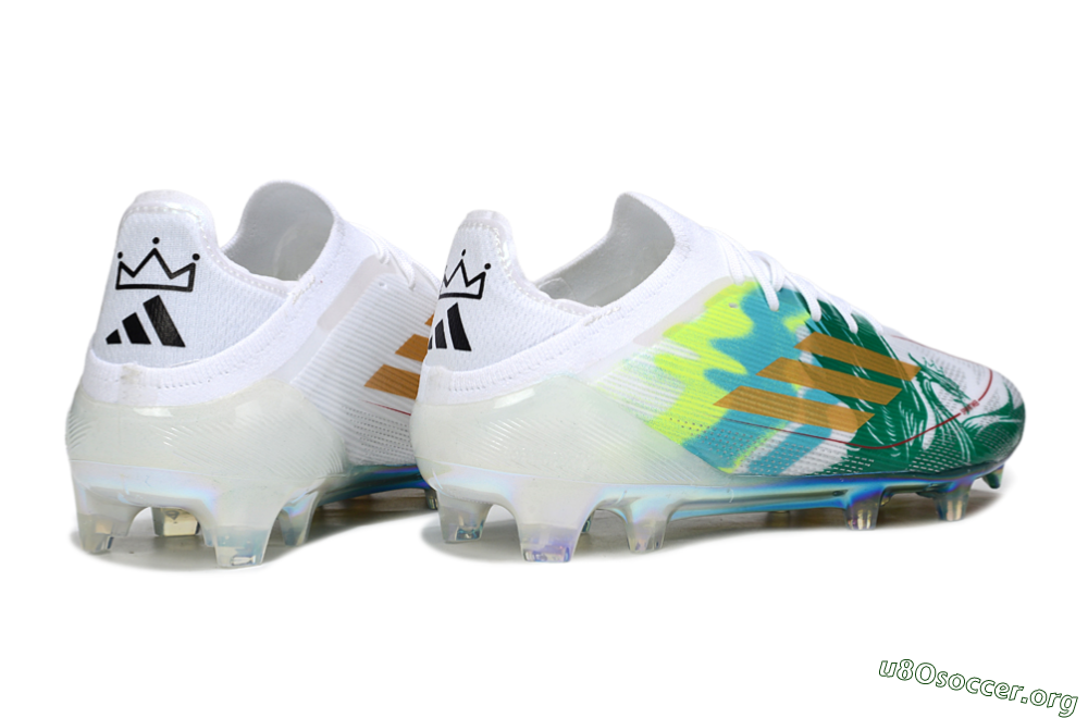Adidas F50 Elite FG Football Boots - White/Green/Gold 6