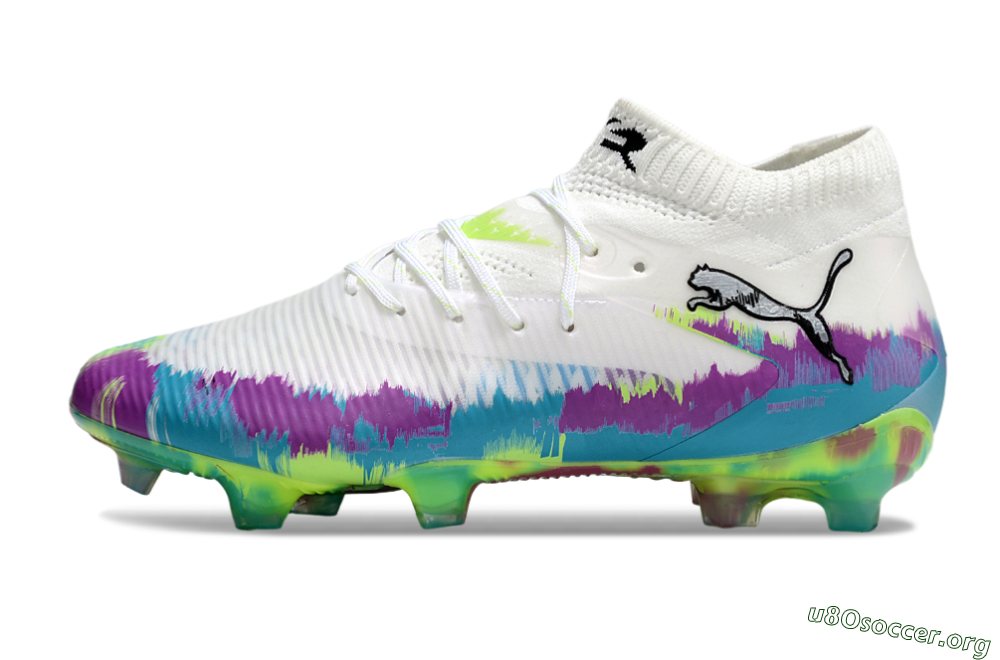 Puma Future 8 Ultimate FG Football Boots - White/Purple/Yellow/Blue 3