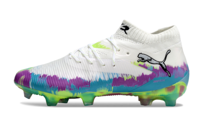 Puma Future 8 Ultimate FG Football Boots - White/Purple/Yellow/Blue