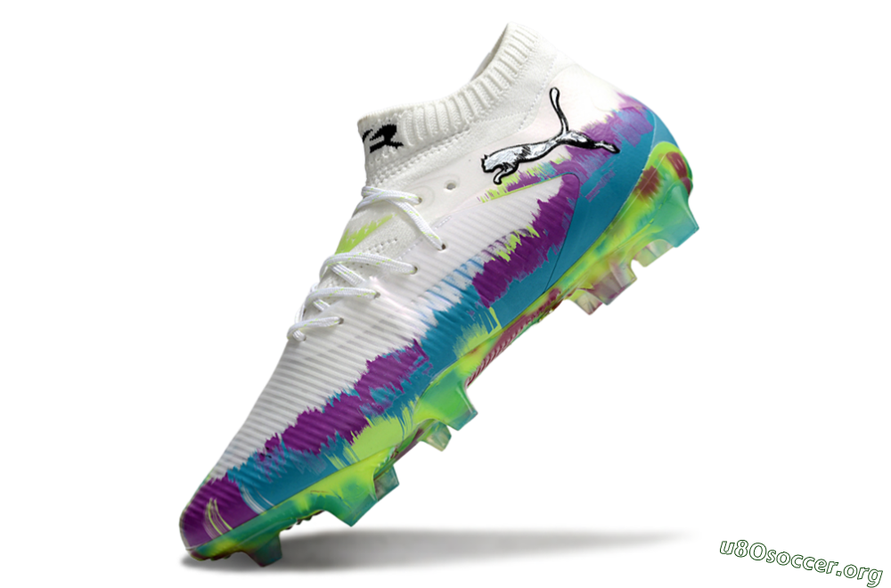 Puma Future 8 Ultimate FG Football Boots - White/Purple/Yellow/Blue 5