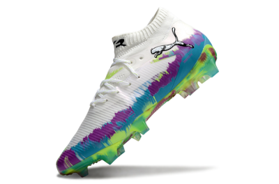 Puma Future 8 Ultimate FG Football Boots - White/Purple/Yellow/Blue