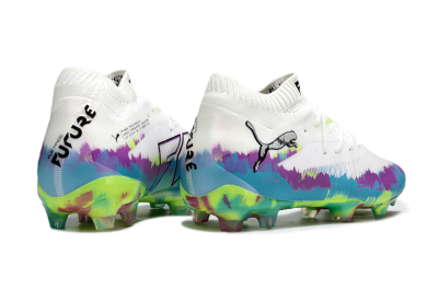 Puma Future 8 Ultimate FG Football Boots - White/Purple/Yellow/Blue