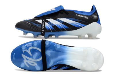 Adidas Predator 25 Elite Foldover Tongue FG Football Boots - Black/White/Blue