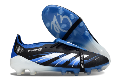 Adidas Predator 25 Elite Foldover Tongue FG Football Boots - Black/White/Blue