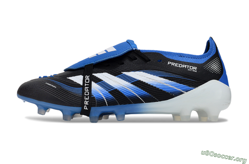Adidas Predator 25 Elite Foldover Tongue FG Football Boots - Black/White/Blue 3
