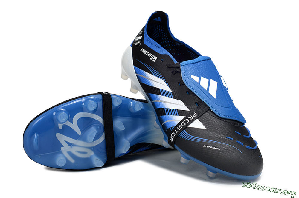 Adidas Predator 25 Elite Foldover Tongue FG Football Boots - Black/White/Blue 0
