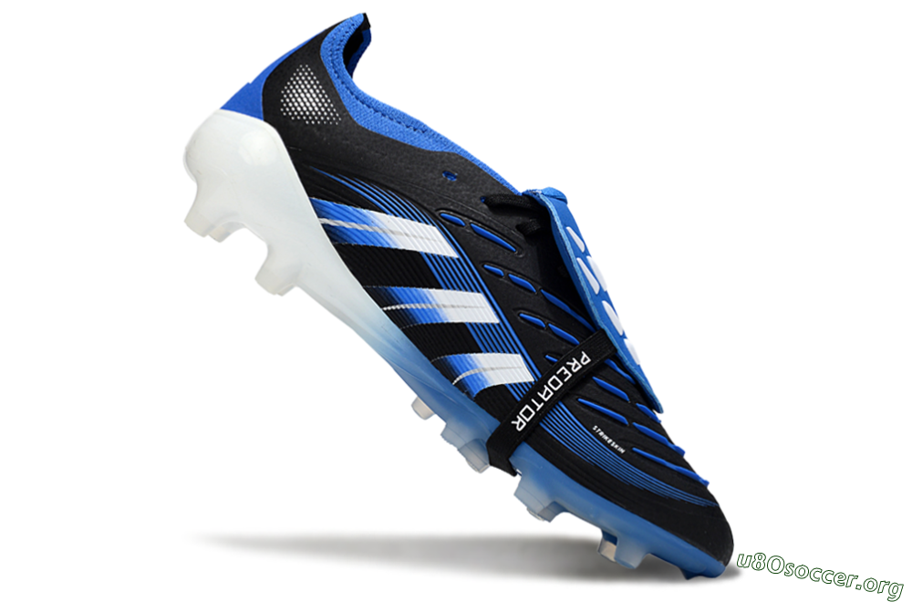 Adidas Predator 25 Elite Foldover Tongue FG Football Boots - Black/White/Blue 4