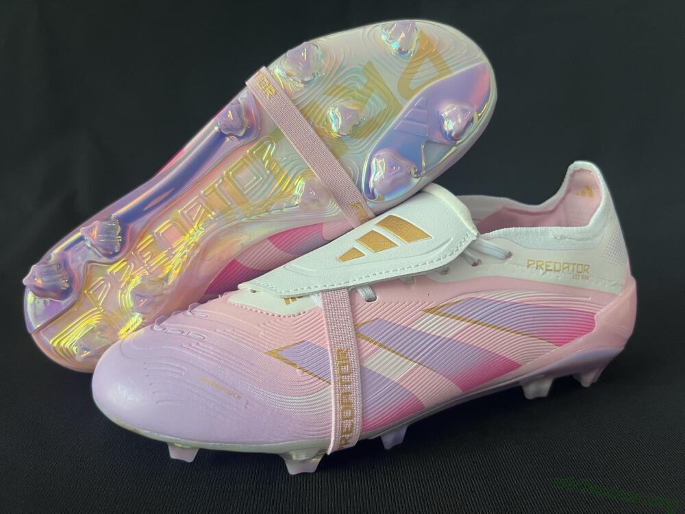Adidas Predator 25 Elite Foldover Tongue FG Football Boots - Pink/Purple/Gold