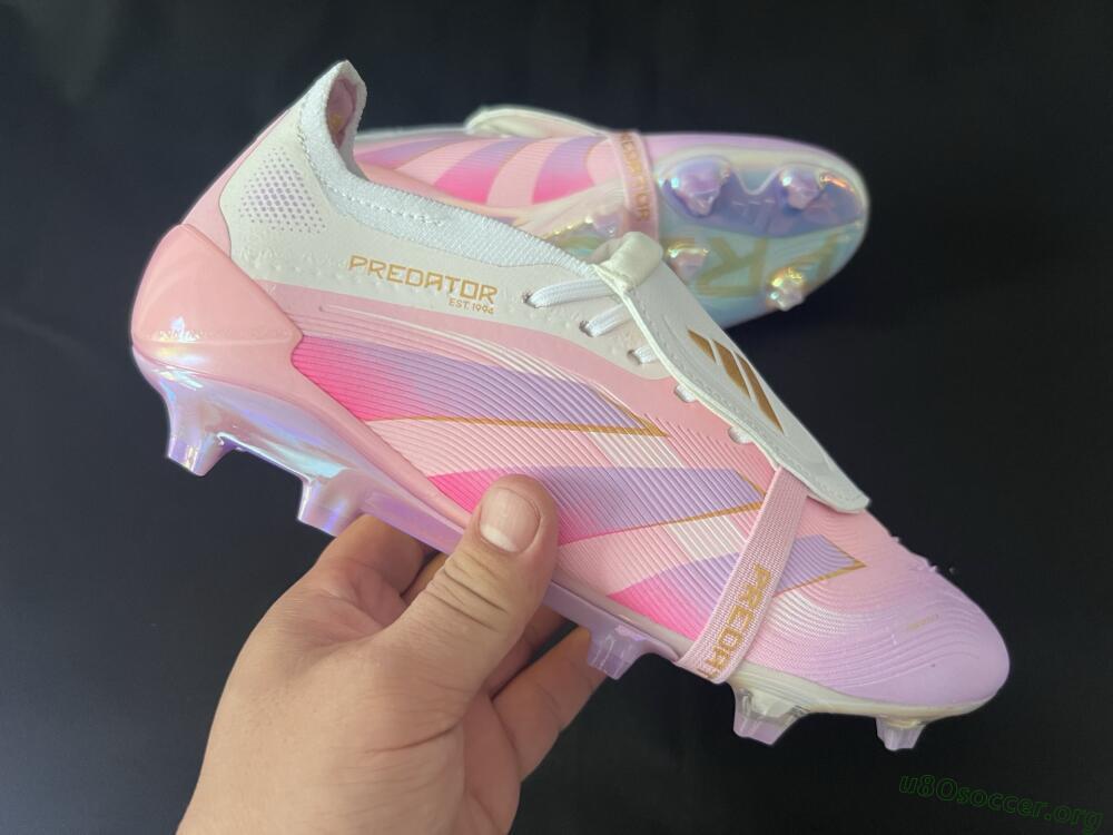 Adidas Predator 25 Elite Foldover Tongue FG Football Boots - Pink/Purple/Gold