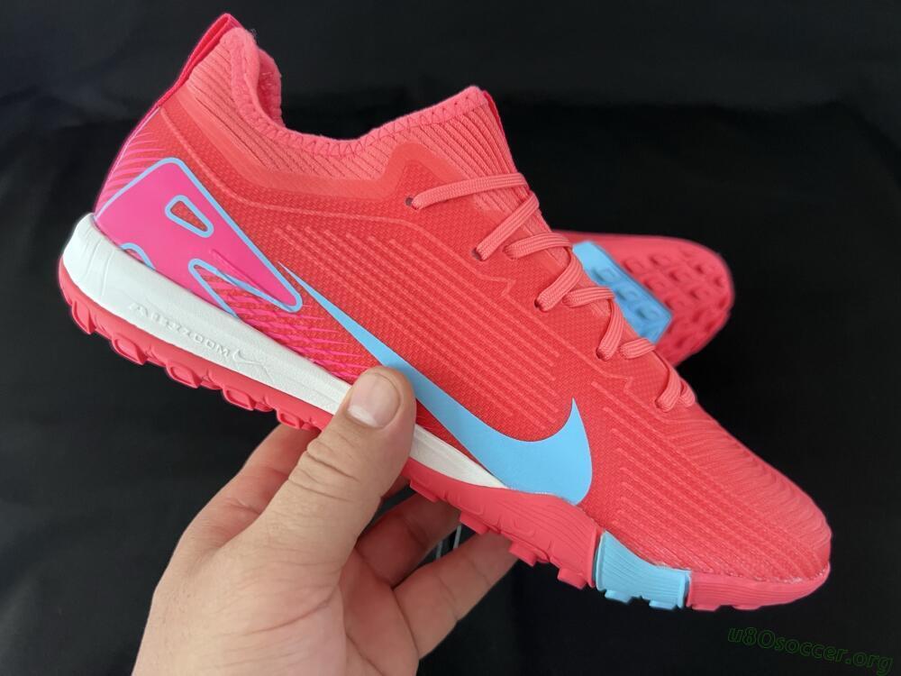 Nike Air Zoom Mercurial Vapor 16 Pro TF Football Shoes - Red/Jade/Pink