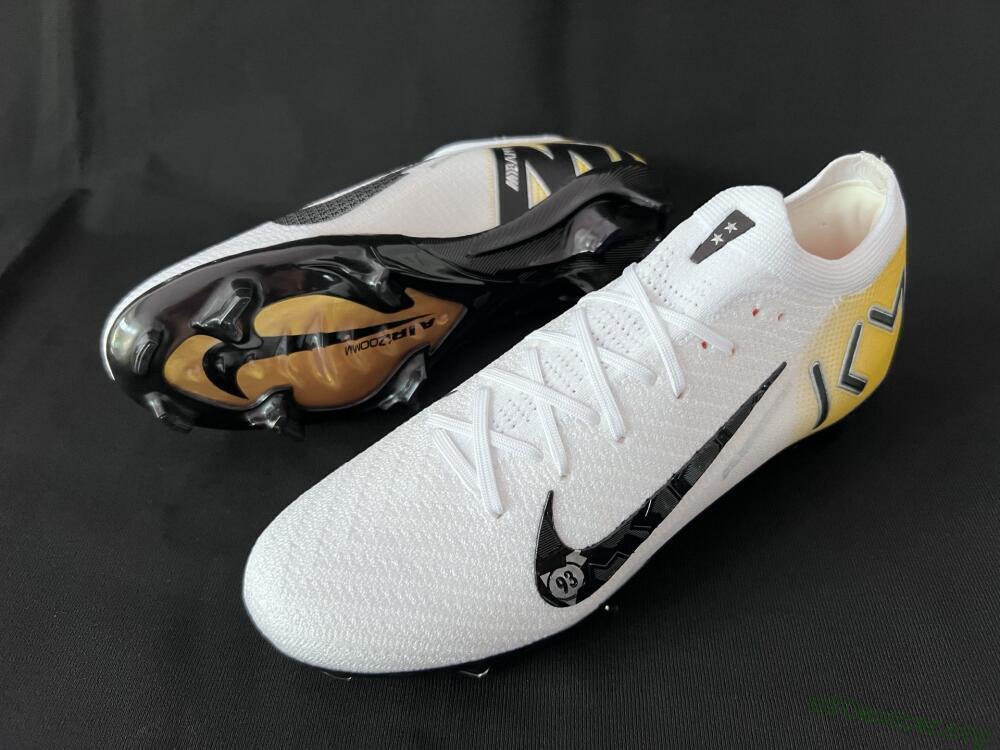 KM x Nike Air Zoom Mercurial Vapor 16 Elite FG Football Boots - White/Black/Yellow