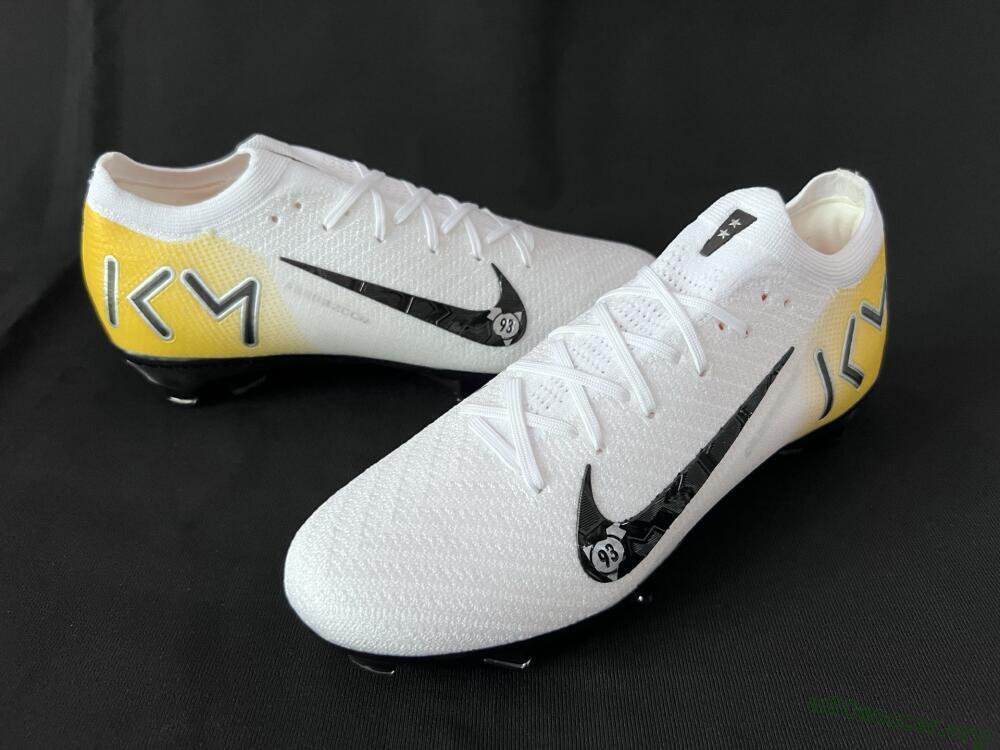 KM x Nike Air Zoom Mercurial Vapor 16 Elite FG Football Boots - White/Black/Yellow