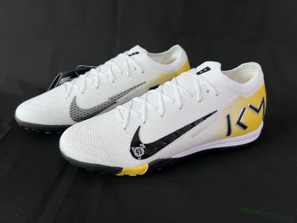 KM x Nike Air Zoom Mercurial Vapor 16 Elite TF Football Shoes - White/Black/Yellow