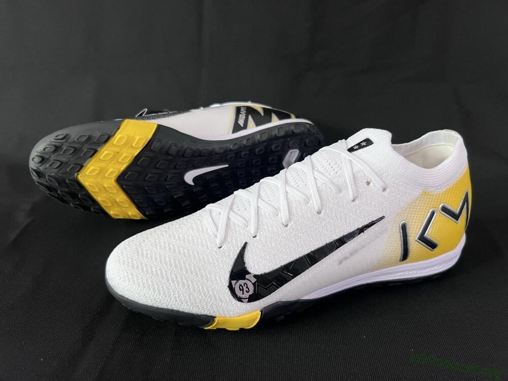 KM x Nike Air Zoom Mercurial Vapor 16 Elite TF Football Shoes - White/Black/Yellow
