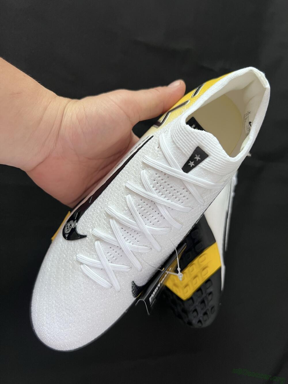 KM x Nike Air Zoom Mercurial Vapor 16 Elite TF Football Shoes - White/Black/Yellow