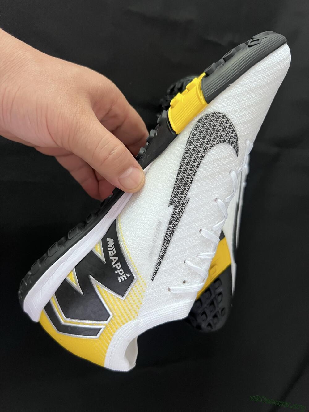 KM x Nike Air Zoom Mercurial Vapor 16 Elite TF Football Shoes - White/Black/Yellow