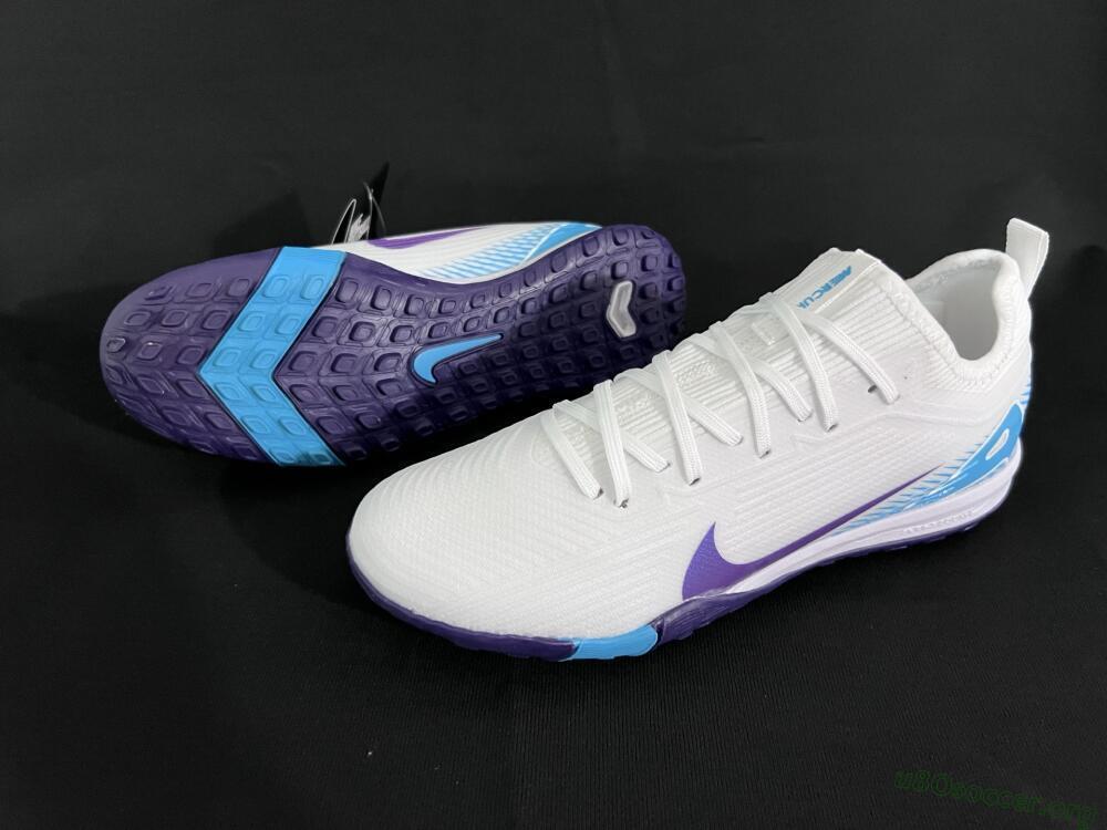 Nike Air Zoom Mercurial Vapor 16 Pro TF Football Shoes - White/Purple/Jade