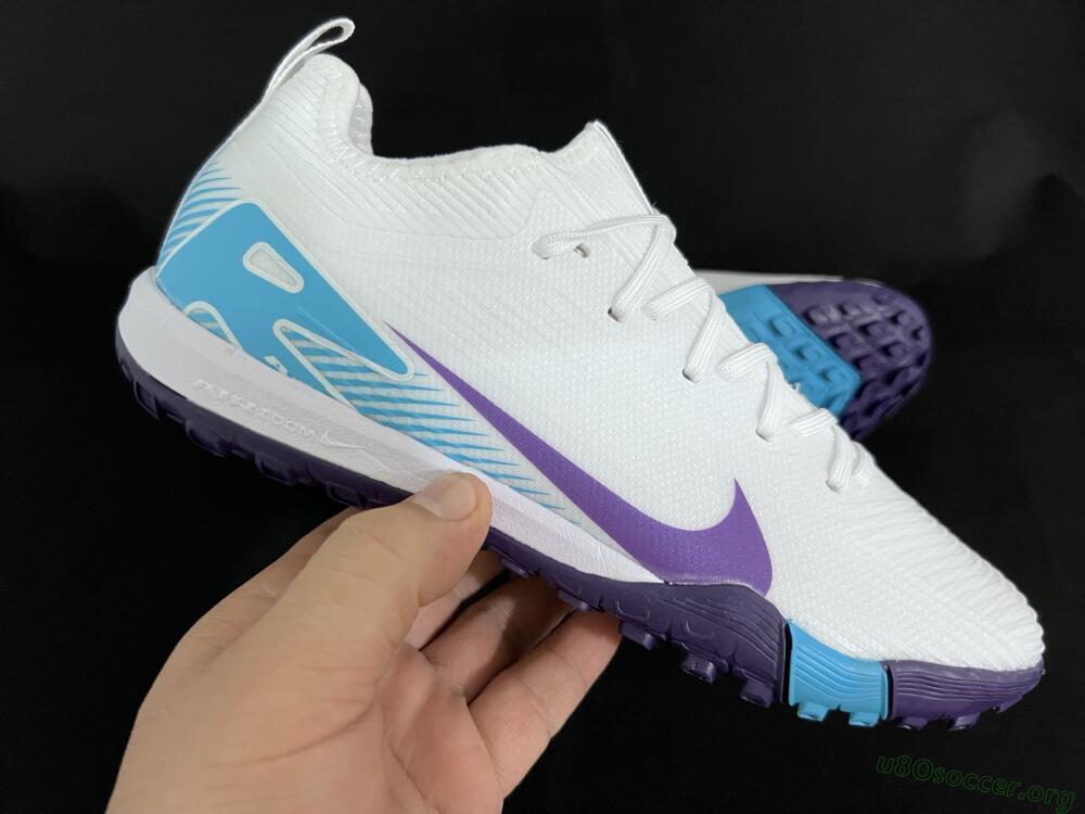 Nike Air Zoom Mercurial Vapor 16 Pro TF Football Shoes - White/Purple/Jade