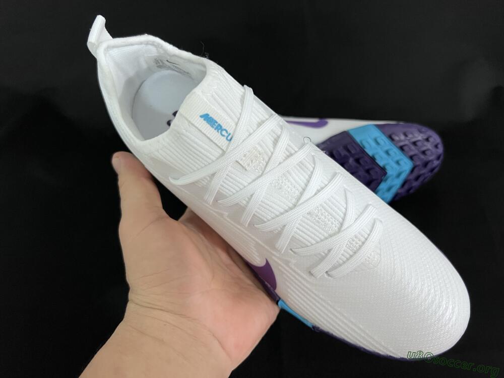 Nike Air Zoom Mercurial Vapor 16 Pro TF Football Shoes - White/Purple/Jade