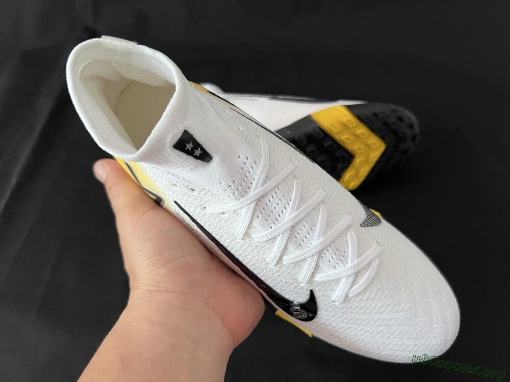 KM x Nike Air Zoom Mercurial Superfly 10 Elite TF Football Shoes - White/Black/Yellow