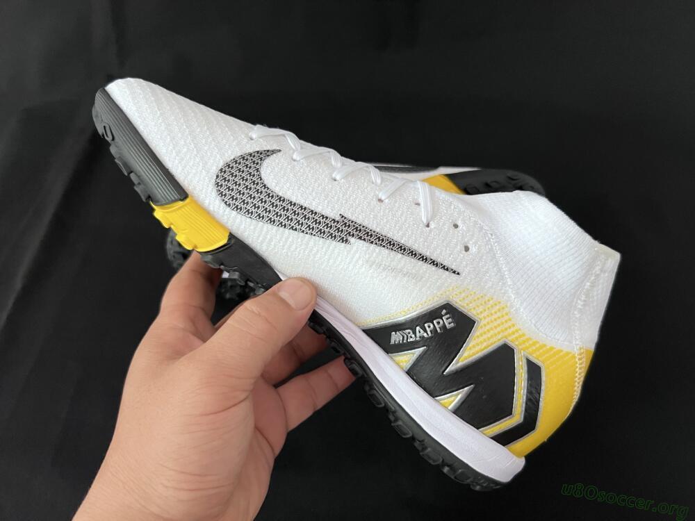 KM x Nike Air Zoom Mercurial Superfly 10 Elite TF Football Shoes - White/Black/Yellow
