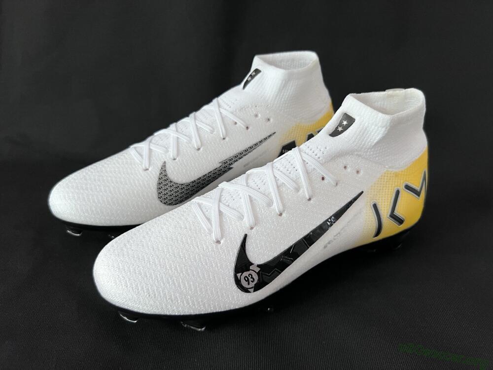 KM x Nike Air Zoom Mercurial Superfly 10 Elite FG Football Boots - White/Black/Yellow