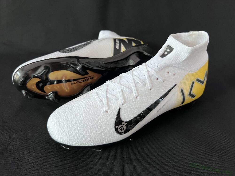 KM x Nike Air Zoom Mercurial Superfly 10 Elite FG Football Boots - White/Black/Yellow