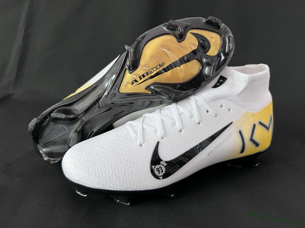 KM x Nike Air Zoom Mercurial Superfly 10 Elite FG Football Boots - White/Black/Yellow