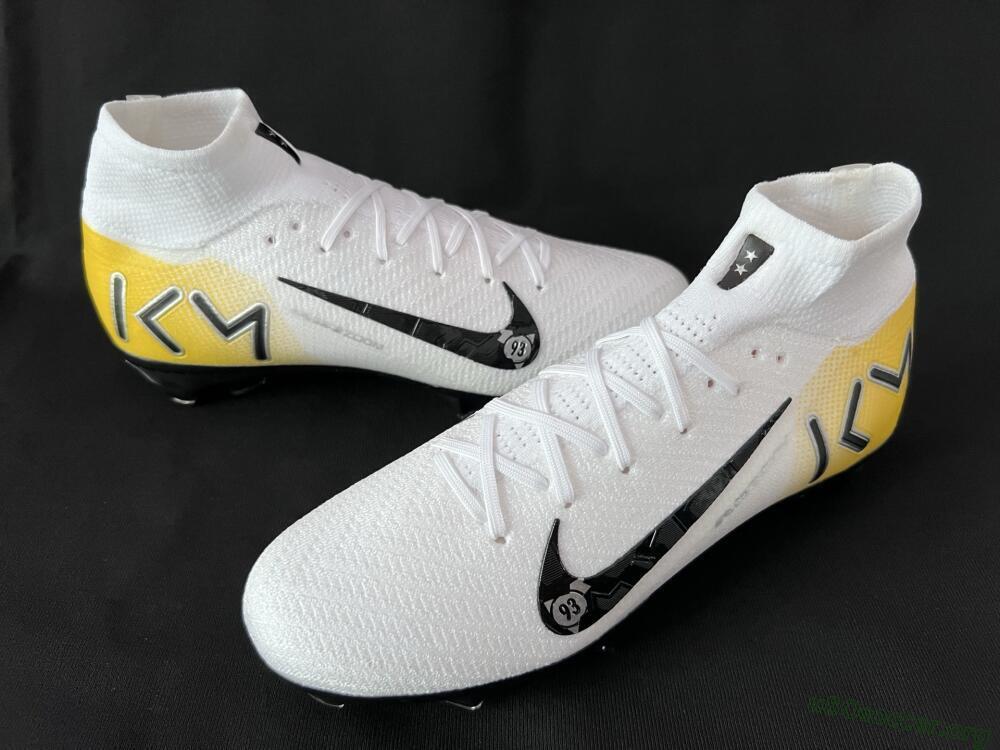 KM x Nike Air Zoom Mercurial Superfly 10 Elite FG Football Boots - White/Black/Yellow