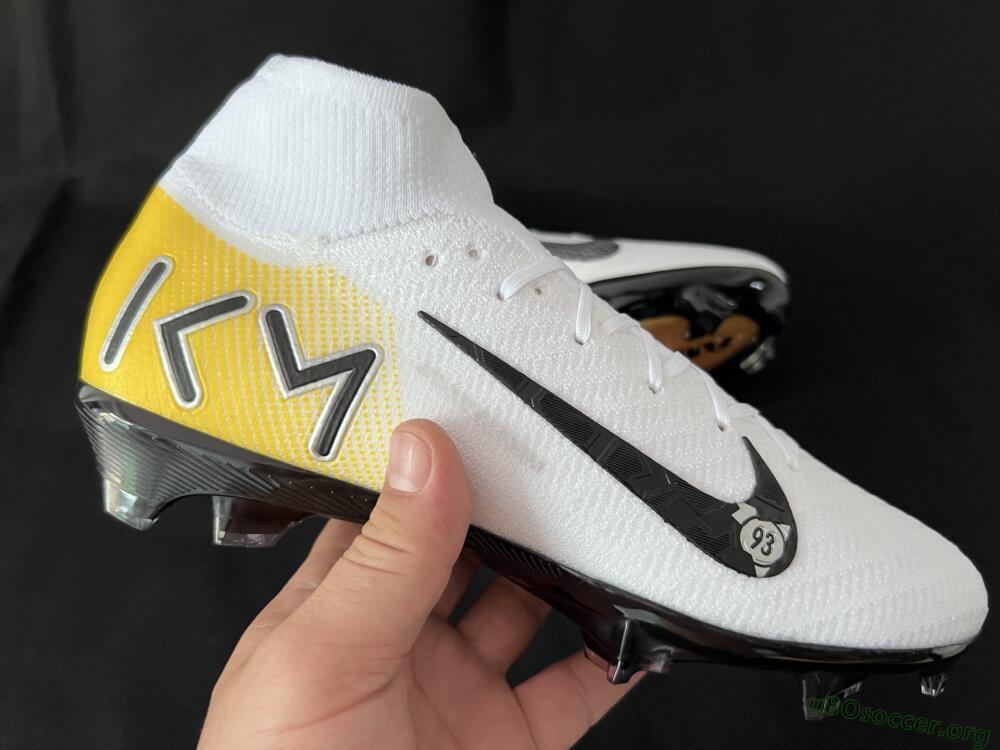 KM x Nike Air Zoom Mercurial Superfly 10 Elite FG Football Boots - White/Black/Yellow