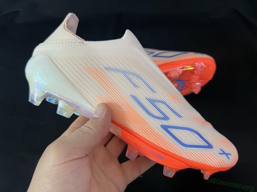 Adidas F50+ Elite Lightstrike Pro Laceless FG Football Boots - Pink/Orange/White