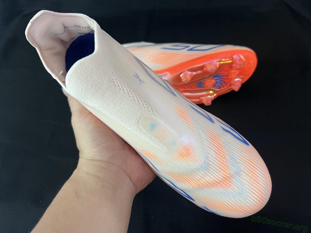 Adidas F50+ Elite Lightstrike Pro Laceless FG Football Boots - Pink/Orange/White