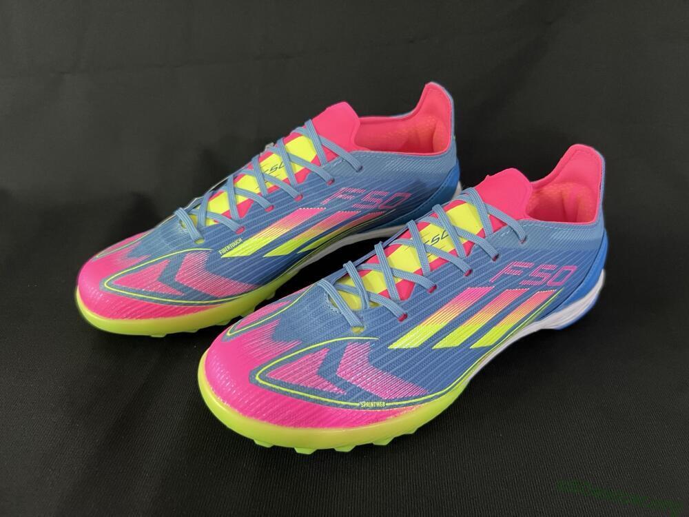 Adidas F50 Elite TF Football Shoes - Blue/Pink/Yellow