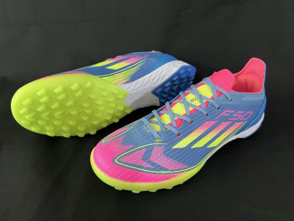 Adidas F50 Elite TF Football Shoes - Blue/Pink/Yellow