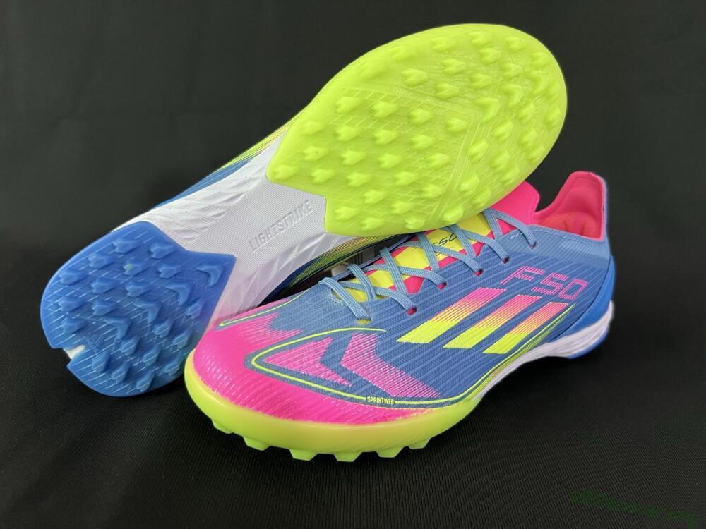 Adidas F50 Elite TF Football Shoes - Blue/Pink/Yellow