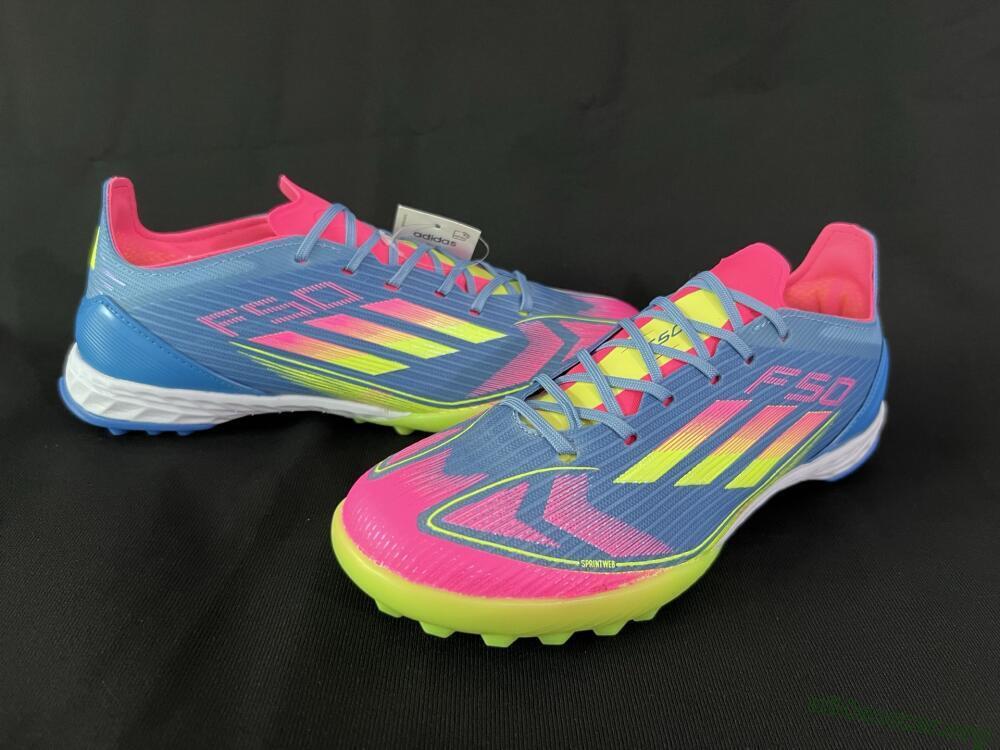 Adidas F50 Elite TF Football Shoes - Blue/Pink/Yellow