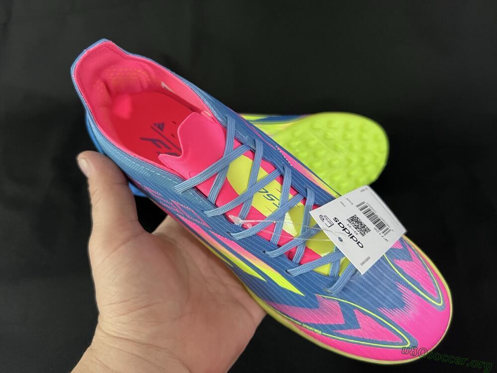 Adidas F50 Elite TF Football Shoes - Blue/Pink/Yellow
