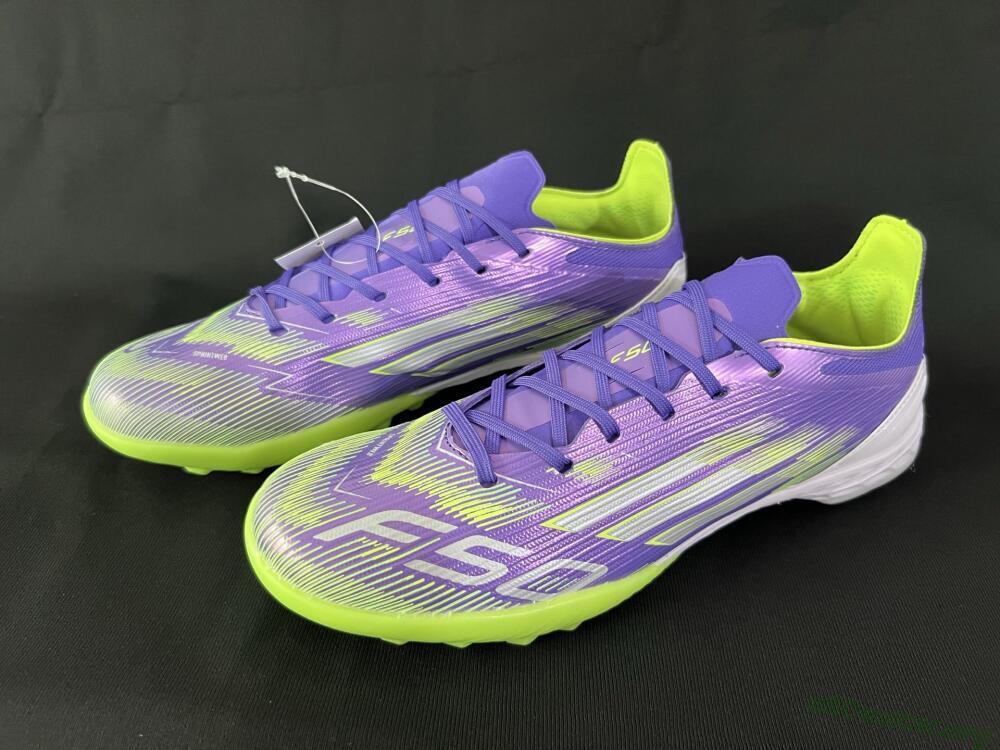 Adidas F50 Pro TF Football Shoes - Purple/White/Yellow