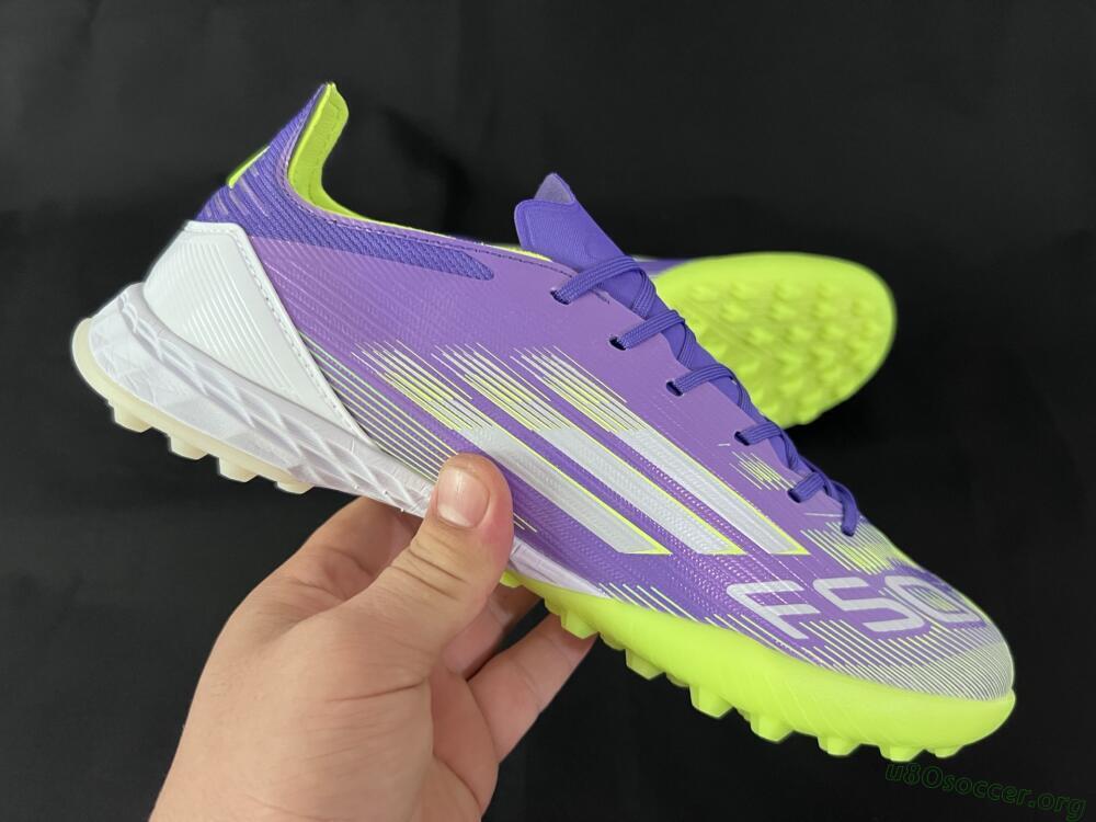Adidas F50 Pro TF Football Shoes - Purple/White/Yellow