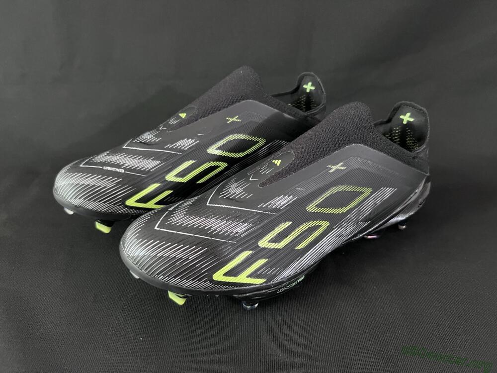Adidas F50+ Lightstrike Pro Laceless FG Football Boots - Black/Silver/Yellow