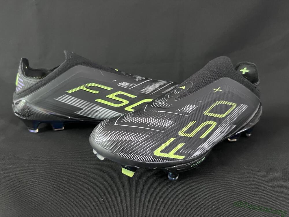 Adidas F50+ Lightstrike Pro Laceless FG Football Boots - Black/Silver/Yellow