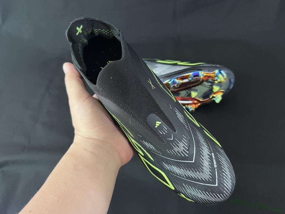 Adidas F50+ Lightstrike Pro Laceless FG Football Boots - Black/Silver/Yellow