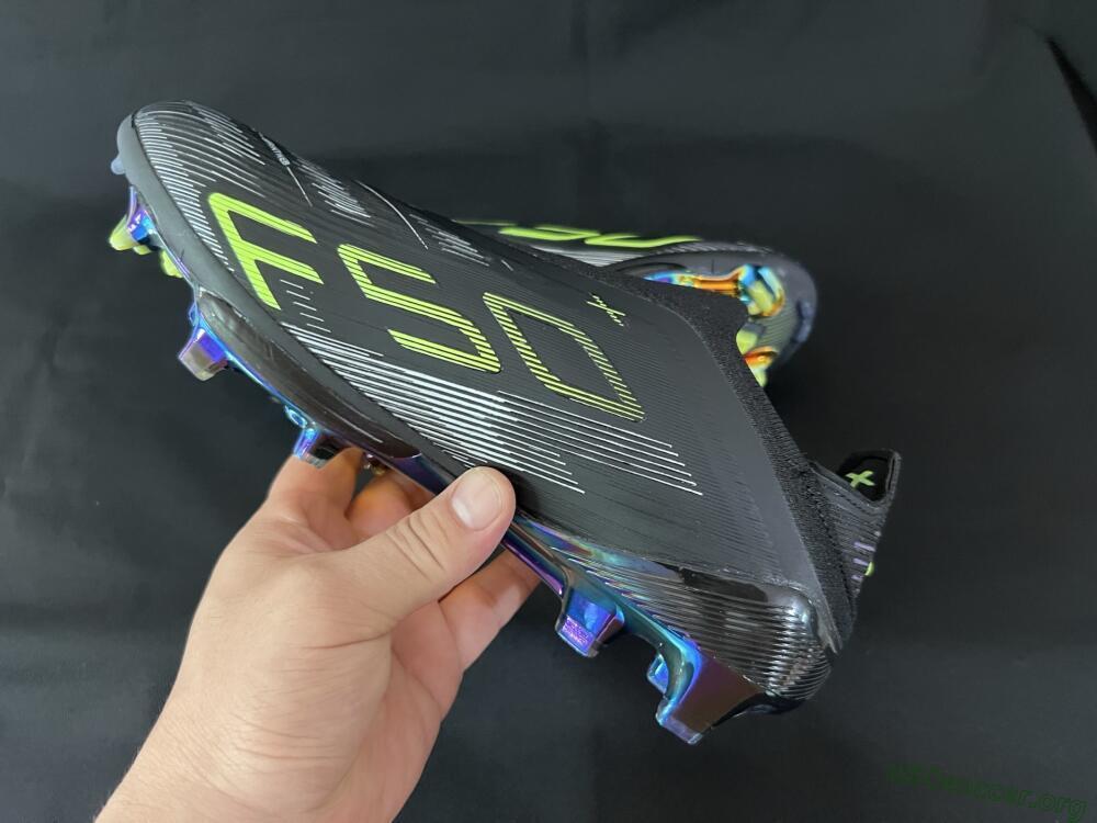 Adidas F50+ Lightstrike Pro Laceless FG Football Boots - Black/Silver/Yellow