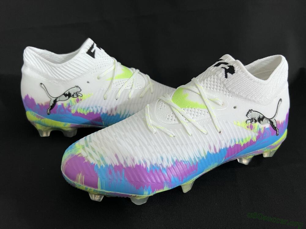 Puma Future 8 Ultimate FG Football Boots - White/Blue/Yellow