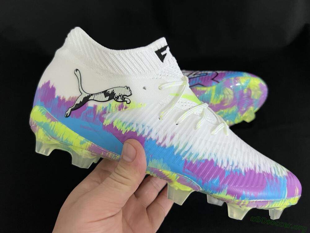 Puma Future 8 Ultimate FG Football Boots - White/Blue/Yellow
