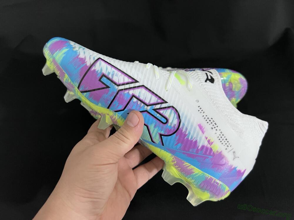 Puma Future 8 Ultimate FG Football Boots - White/Blue/Yellow