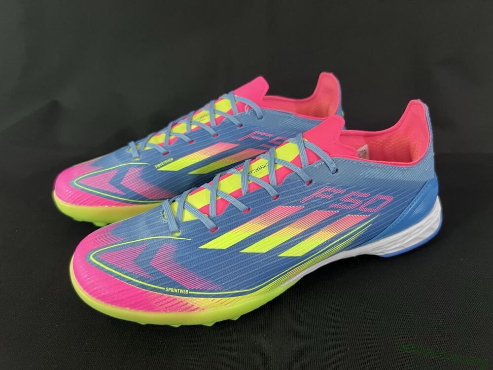 Adidas F50 Pro TF Football Shoes - Blue/Yellow/Pink